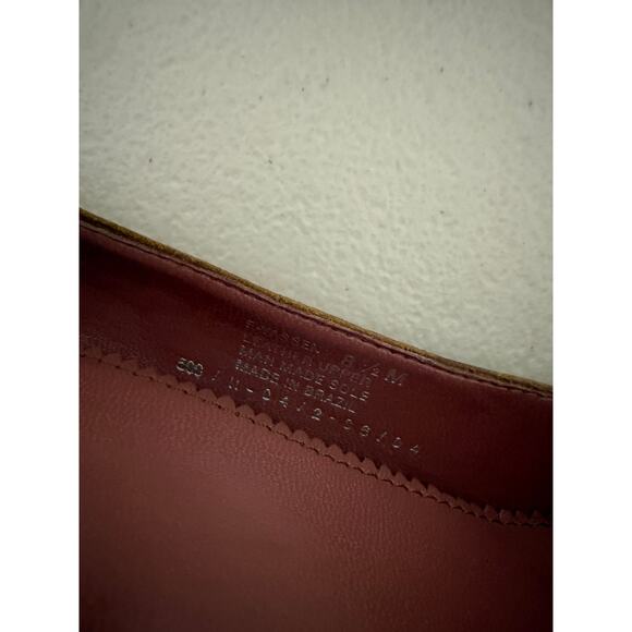 Etienne Aigner Brown Tan Leather Square Toe Bow Low Block Heels Pumps 8 1/2 - Picture 6 of 6